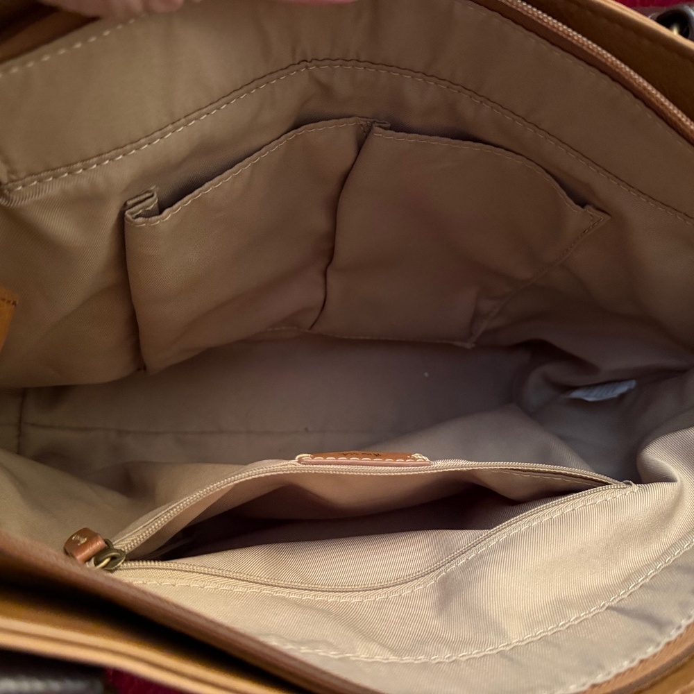 The Sak Ashby Tan w/ Snakeskin trim Leather Satchel - Picture 2 of 6